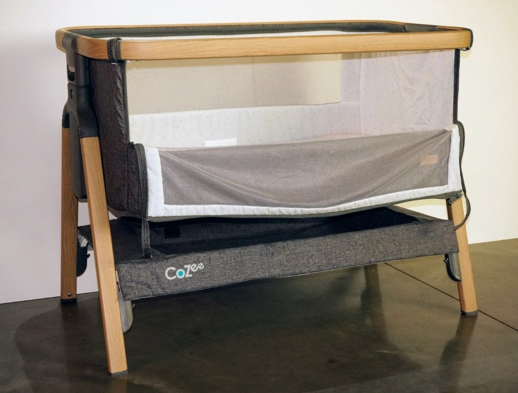 Tutti Bambini Cozee Bedside Wieg Oak/Charcoal + Doos, Ophalen, Zo goed als nieuw, Wieg