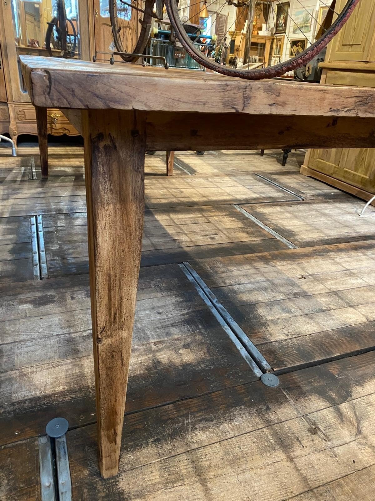 Grote landelijke teak tafel eettafel, Huis en Inrichting, Tafels | Eettafels, Ophalen, Gebruikt, 100 tot 150 cm, Teakhout