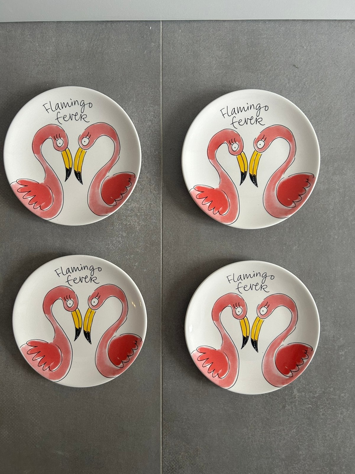 4 Blond Amsterdam bordjes Flamingo Fever te koop, Nieuw, Ophalen of Verzenden, Bord(en), Aardewerk