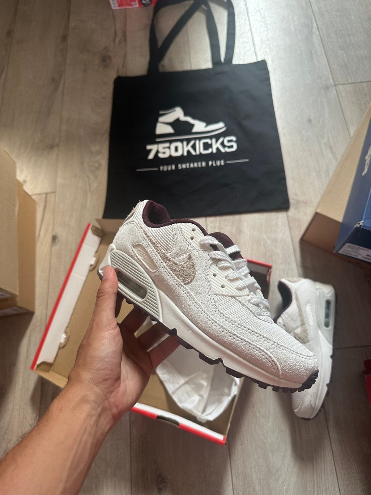 Nike Air Max 90 PRM Sail Burgundy Crush Maat EU38,5 38.5, Overige kleuren, Nieuw, Ophalen of Verzenden, Sneakers of Gympen