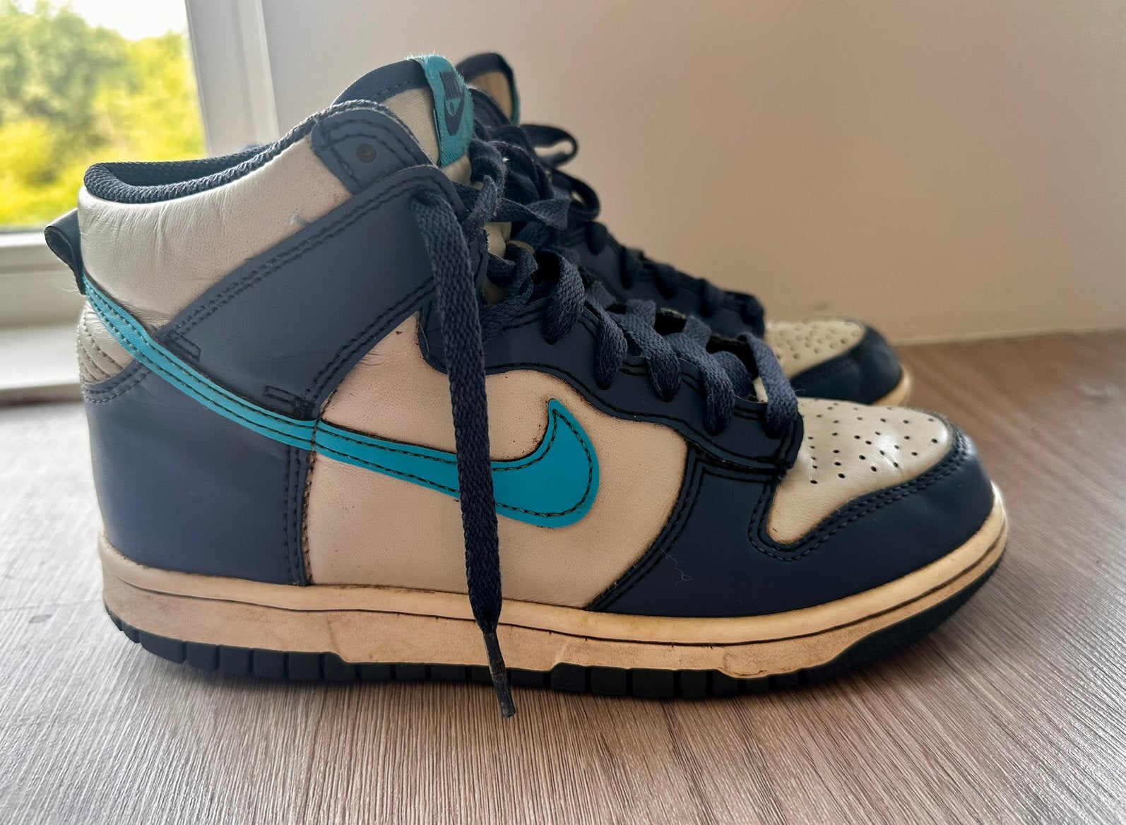 Nike Dunk High GS Trainers blauw/ wit maat 37, Blauw, Ophalen of Verzenden, Sneakers of Gympen, Zo goed als nieuw