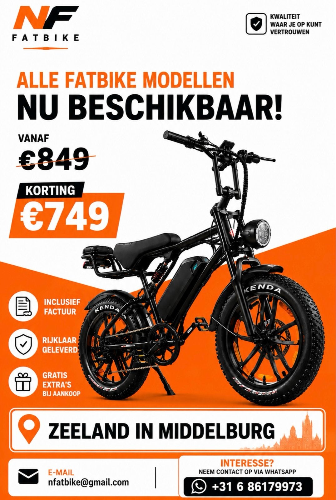 Nieuwe Fatbike - Diverse modellen beschikbaar!, Fietsen en Brommers, Elektrische fietsen, Overige merken, Nieuw, Ophalen of Verzenden
