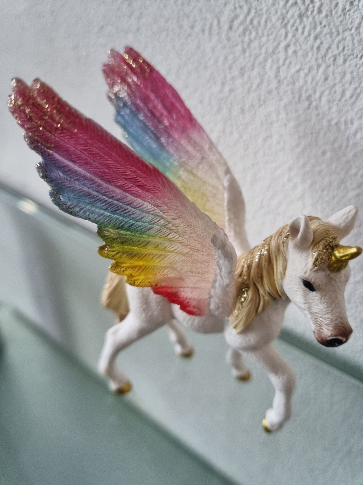 Orig,SCHLEICH,GEVLEUGELDE REGENBOOG EENHOORN,L7/H10cm,Inwst!, Ophalen of Verzenden, Zo goed als nieuw, Jongen of Meisje