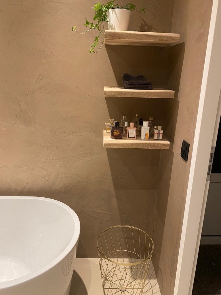 Eiken wandplank met boomstamkant 40 mm DUMPPRIJS! OP=OP, Ophalen, Nieuw
