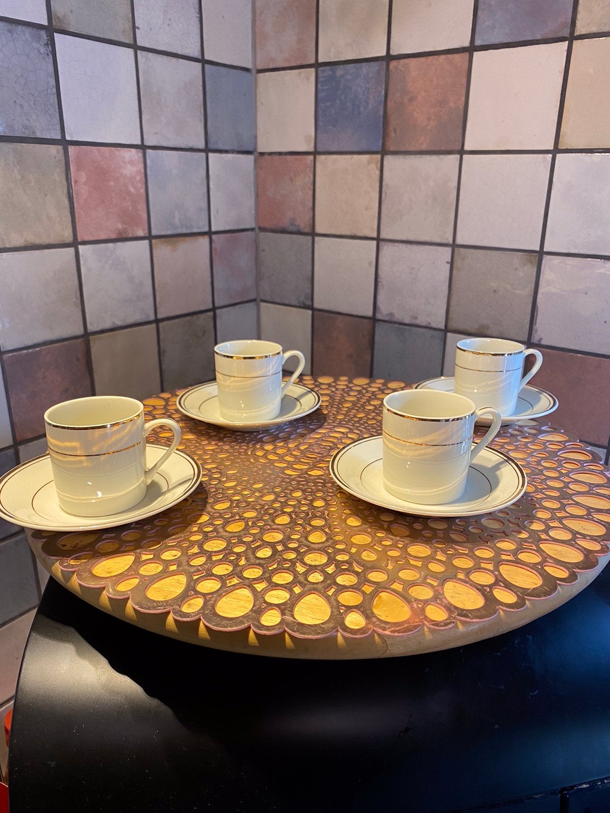 4 vintage espresso kop en schotel,Budlet fine bone China, Ophalen of Verzenden