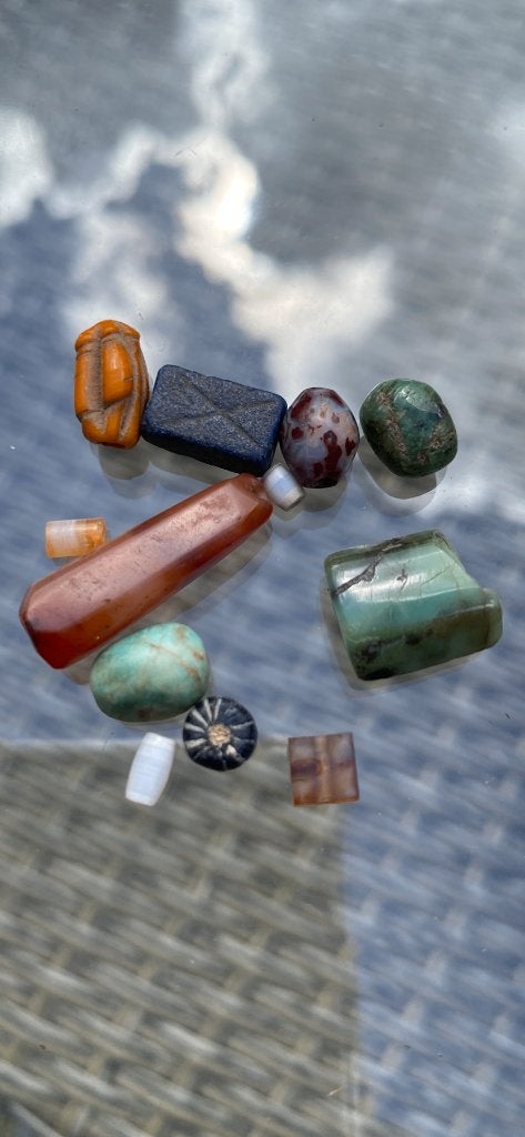 Ancient Egyptisch kralen beads lot., Verzenden