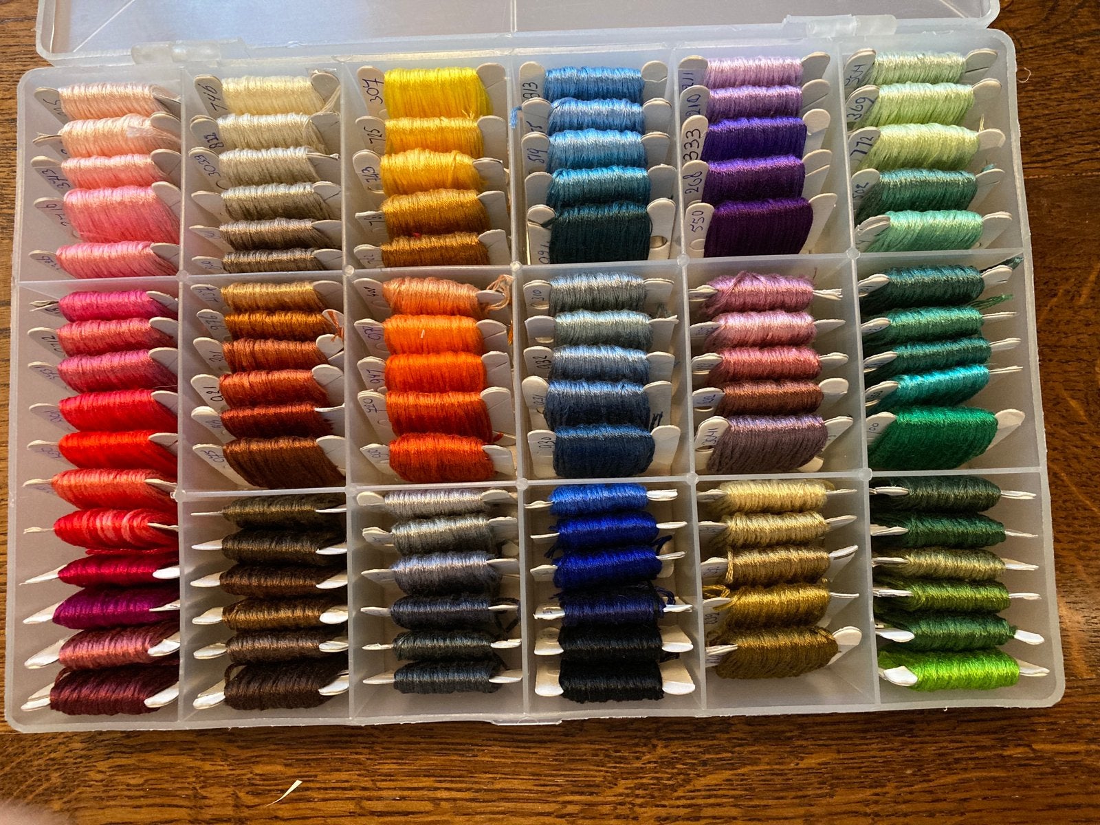 DMC dmc Borduurgaren borduurzijde doos vol bobbins, Ophalen of Verzenden, Zo goed als nieuw, Borduurgaren of Zijde