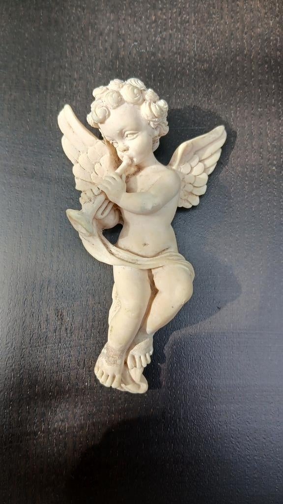 Beeldje engel met trompet, om op te hangen, Verzamelen, Ophalen of Verzenden, Gebruikt, Religie