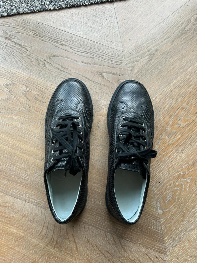 Zwarte python leren sneakers van Ricamento Milano maat 44, Ophalen, Zwart, Sneakers of Gympen