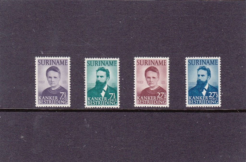 Suriname 280/83 Curie en Röntgen 1950 (S420), Verzenden, Postfris