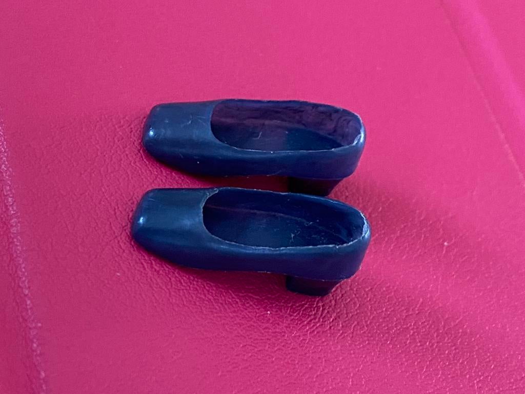 Vintage Barbie Francie donkerblauw square toe shoes Mattel, Ophalen of Verzenden