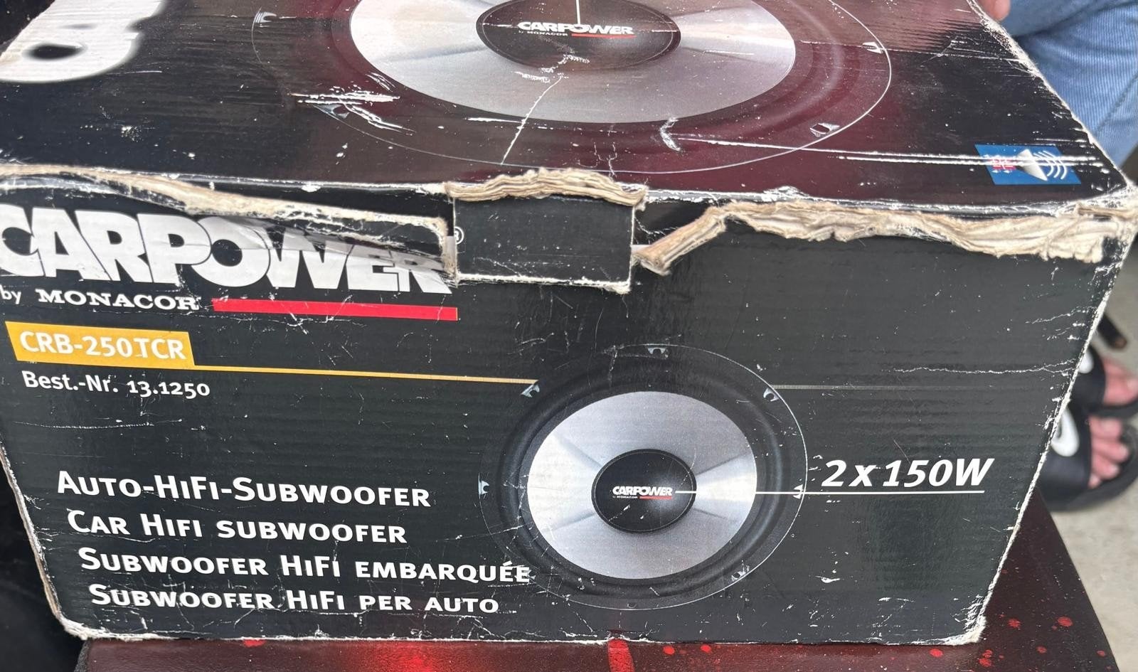 CARPOWER CRB-250TCR Auto-Hifi-Subwoofer 2x150W, Auto diversen, Ophalen of Verzenden, Nieuw