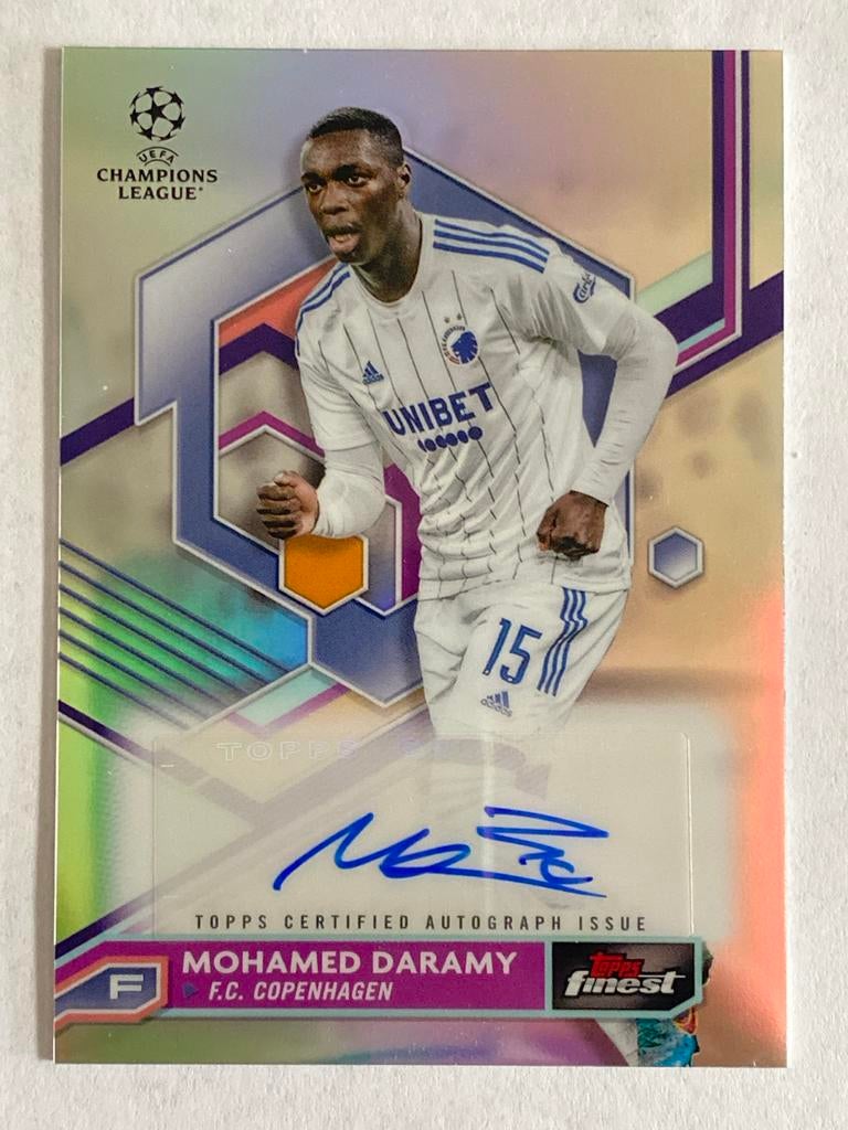 Mohamed Daramy Topps Finest UCL Autograph Kaart, Ophalen of Verzenden, Zo goed als nieuw, Buitenlandse clubs, Spelerskaart