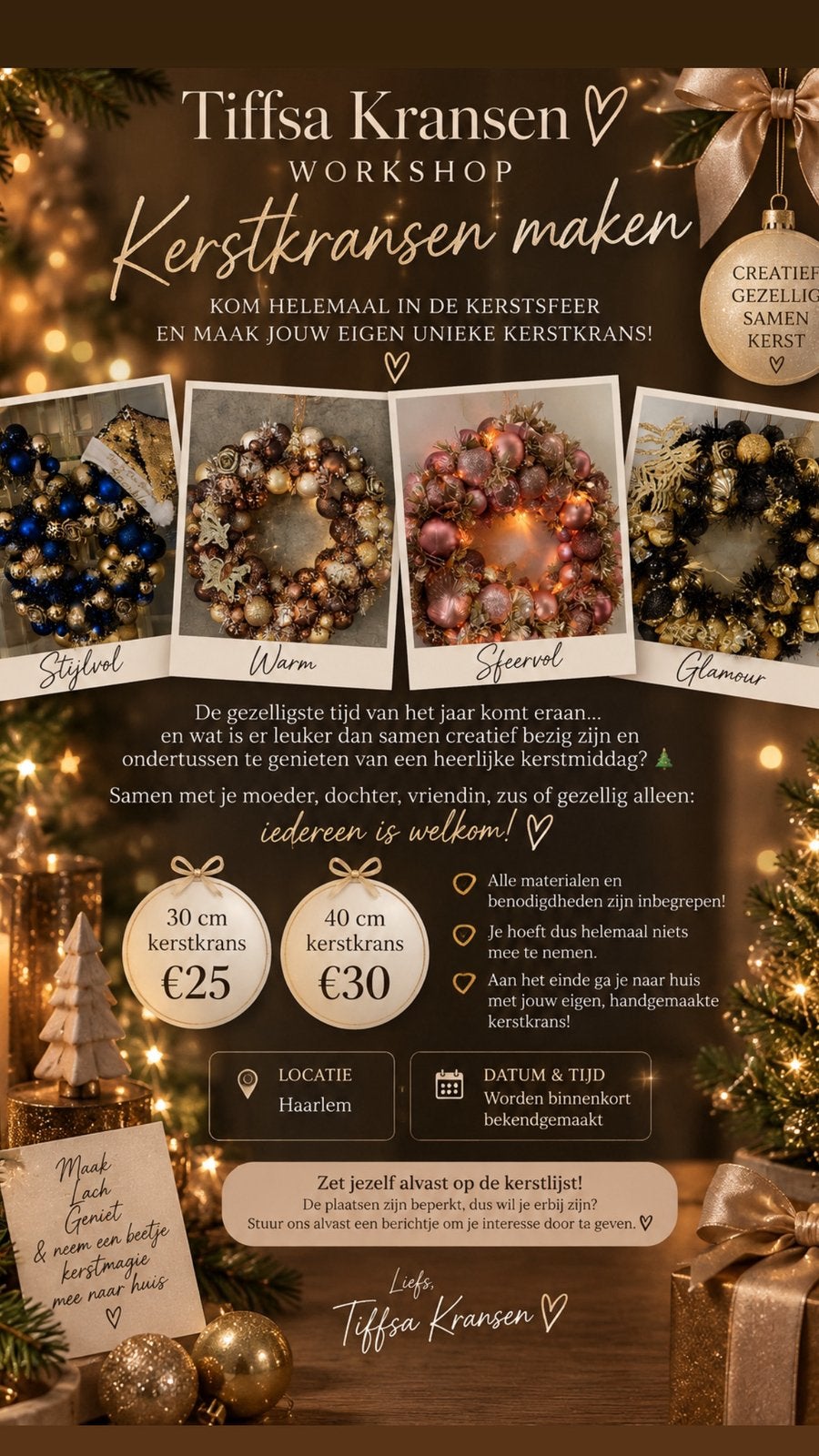 WORKSHOP KERSTKRANSEN, Ophalen of Verzenden, Zo goed als nieuw