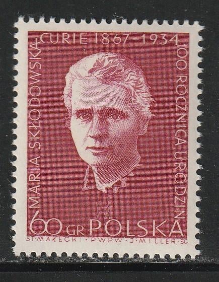 Polen 1967 - Marie Curie - Nobelprijs, Postzegels en Munten, Ophalen, Polen, Postfris