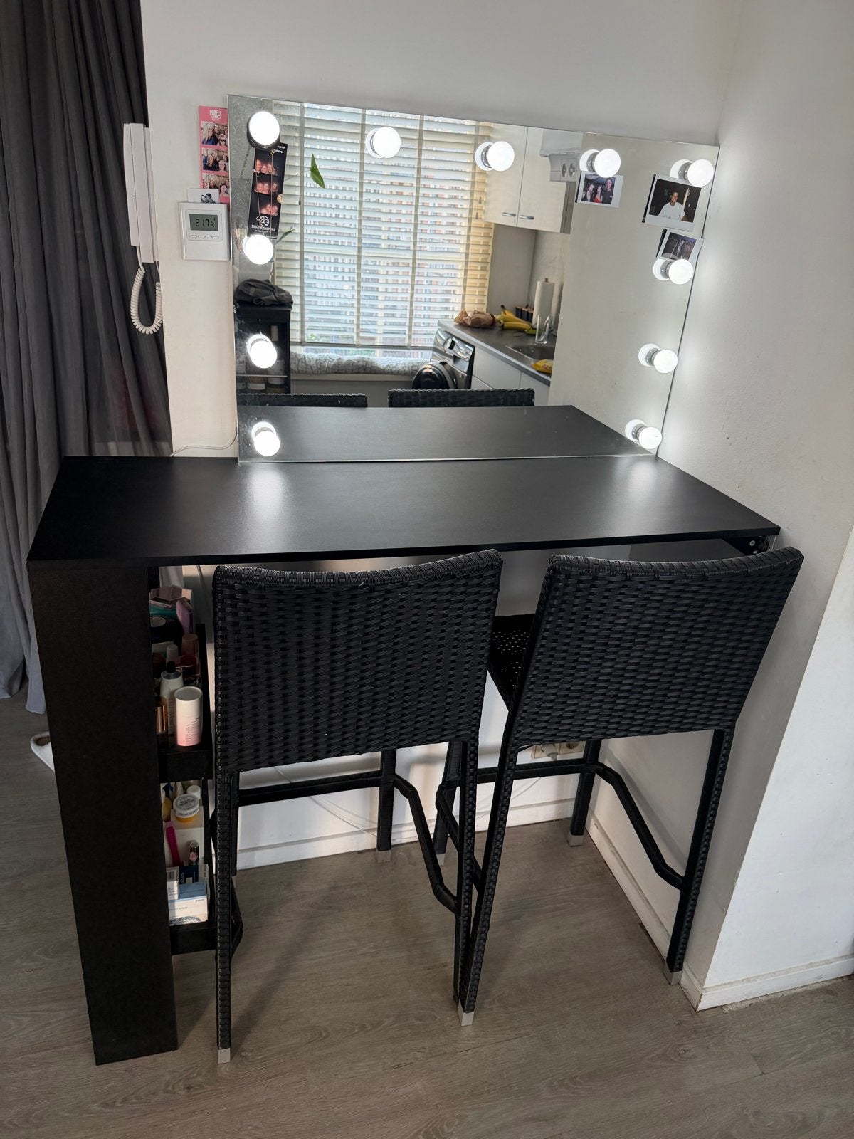 Prachtige bar / kaptafel (excl. spiegel), Ophalen, Zo goed als nieuw, Hout, 100 tot 150 cm