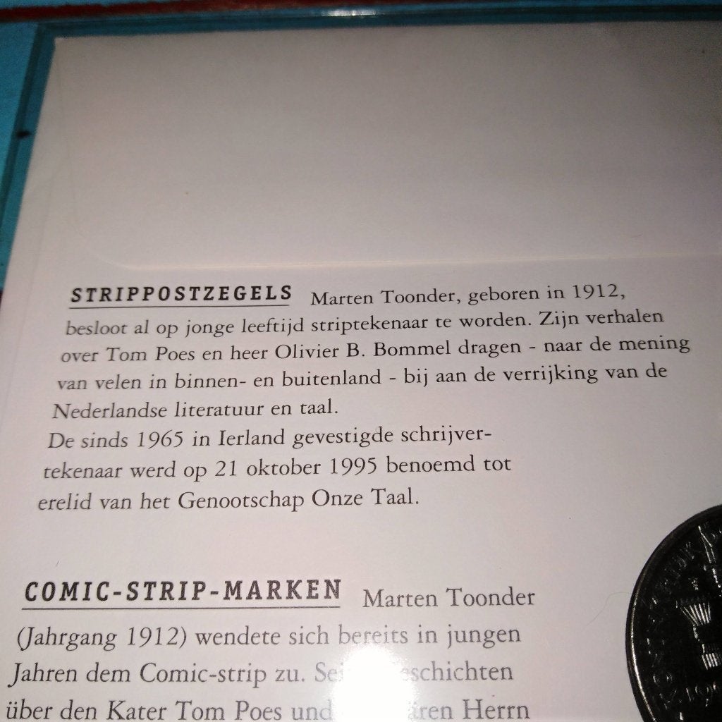 ECU-brief uit 1996 Olivier B. Bommel Marten Toonder, Ophalen, Olivier B, Bommel en Tom Poes, Zo goed als nieuw, Overige typen