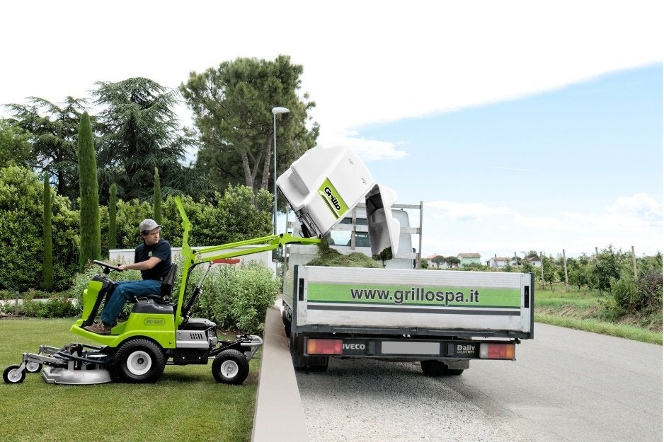 GRILLO Opvangmaaiers  Compact, krachtig en comfortabel!, Tuin en Terras, Cirkelmaaier, Nieuw, Ophalen of Verzenden, Benzine-grasmaaier