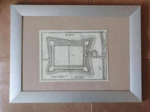 Originele Gravure plattegrond Elburg Caspar Merian, 1670, Antiek en Kunst, Ophalen