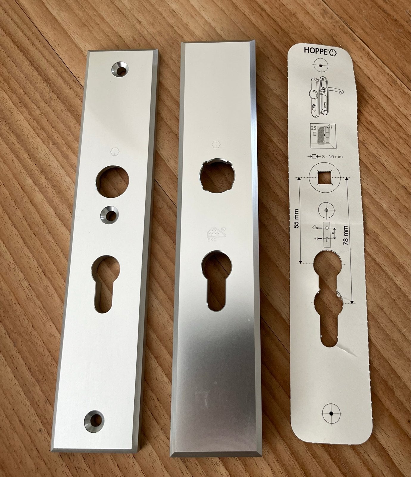 Hoppe Deurbeslag Platen - Set van 2 pc maat 55 mm, Ophalen of Verzenden, Nieuw, Overige materialen, Overige typen