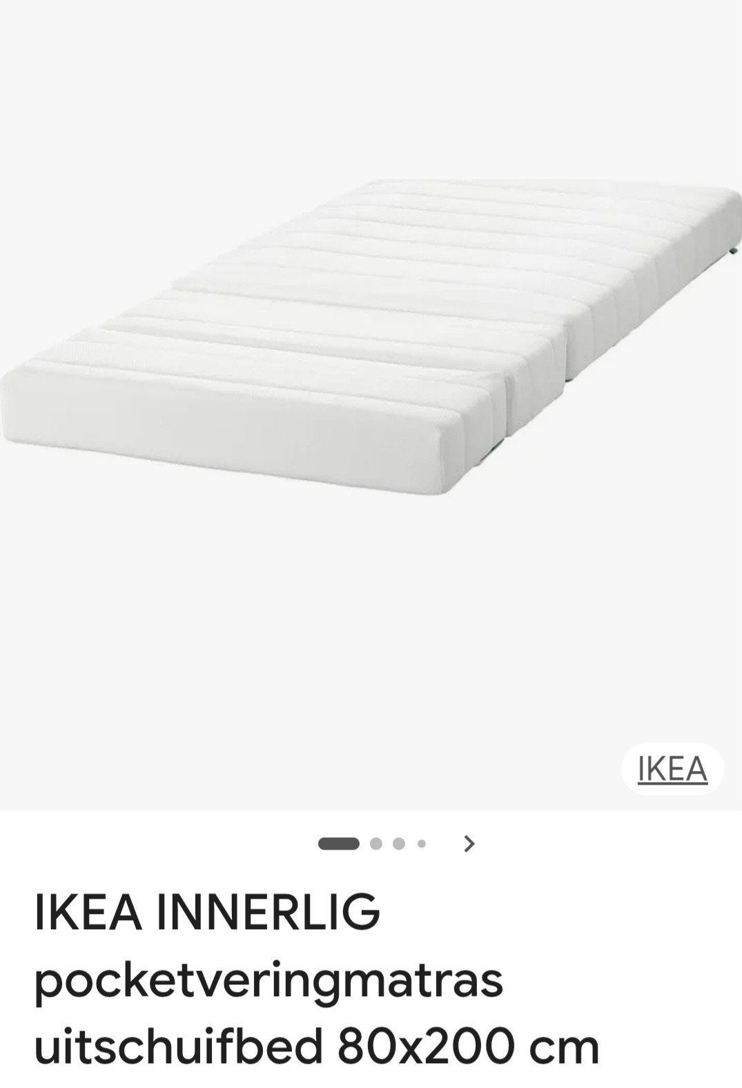 IKEA INNERLIG pocketveringmatras uitschuifbed 80x200 cm, Ophalen, Eenpersoons, Nieuw, 80 cm