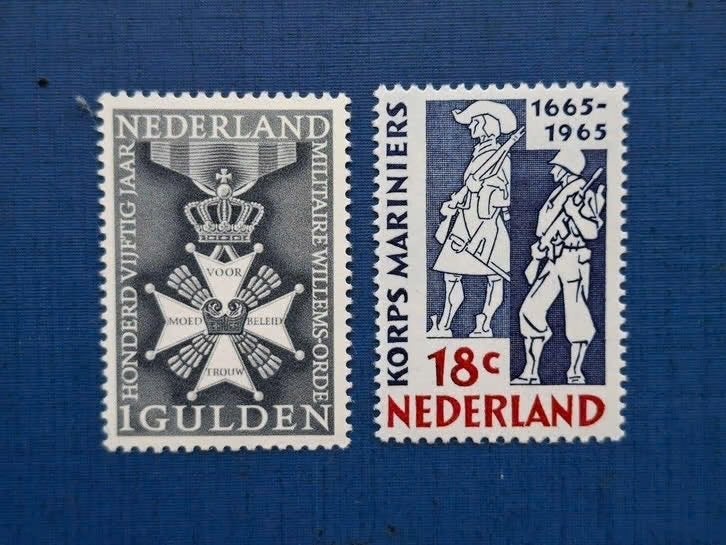 Postzegel NL 1965 PF 2 zegels Mariniers en Willemsorde 02-10, Ophalen of Verzenden, Na 1940, Gestempeld