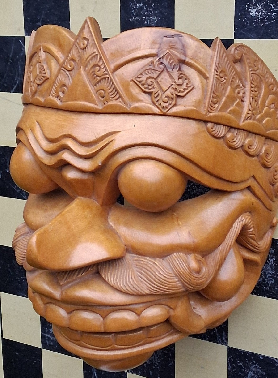 Masker. KAMBHAKARNA. Bali. Groot formaat. 29/38 cm., Antiek en Kunst, Kunst | Niet-Westerse kunst, 38 cm, Masker, Indonesië, Handgemaakt