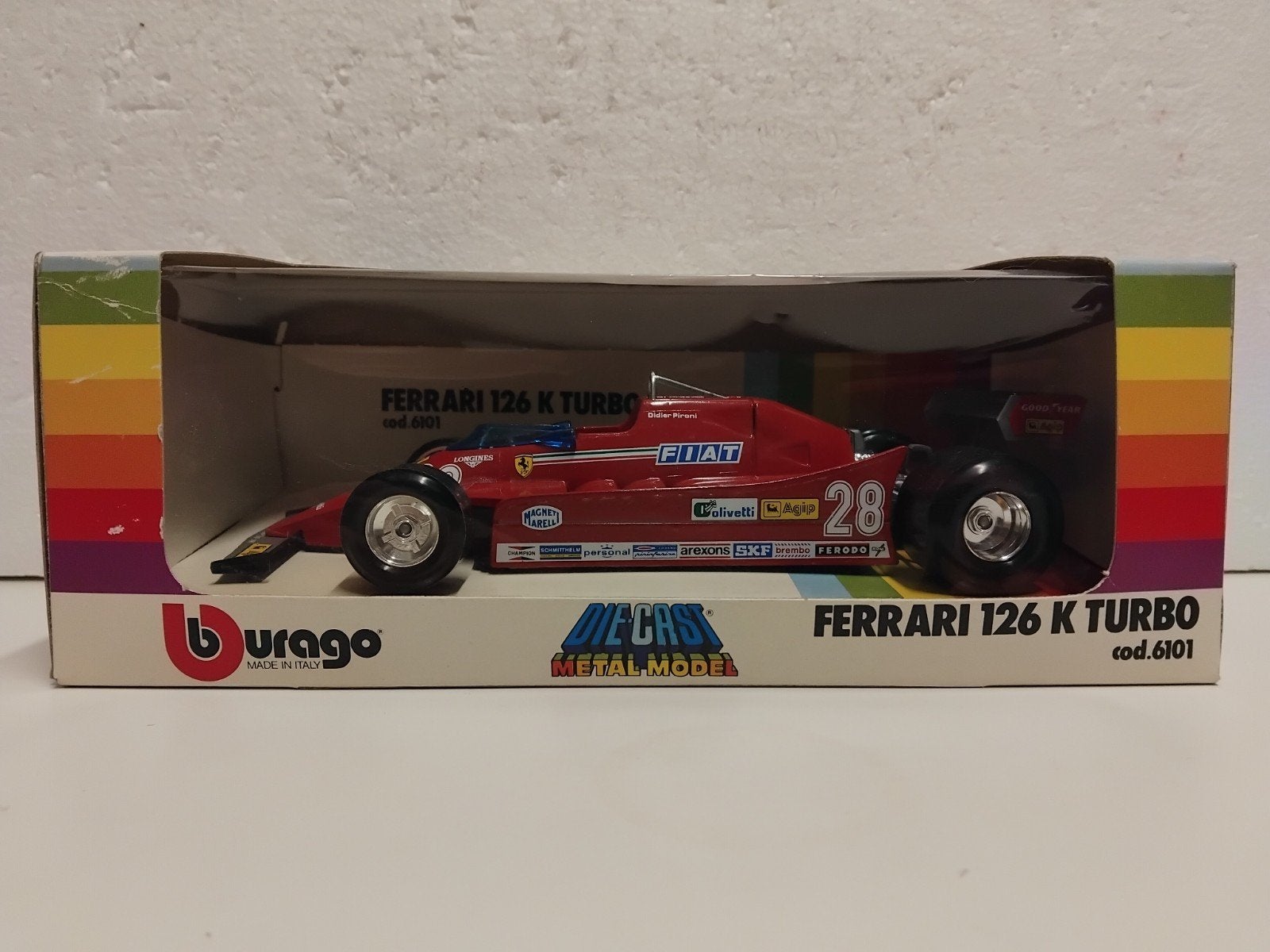 Rare Bburago 1/24 Ferrari 126 K Turbo D Pironi, Ophalen of Verzenden, Zo goed als nieuw, Auto, Bburago