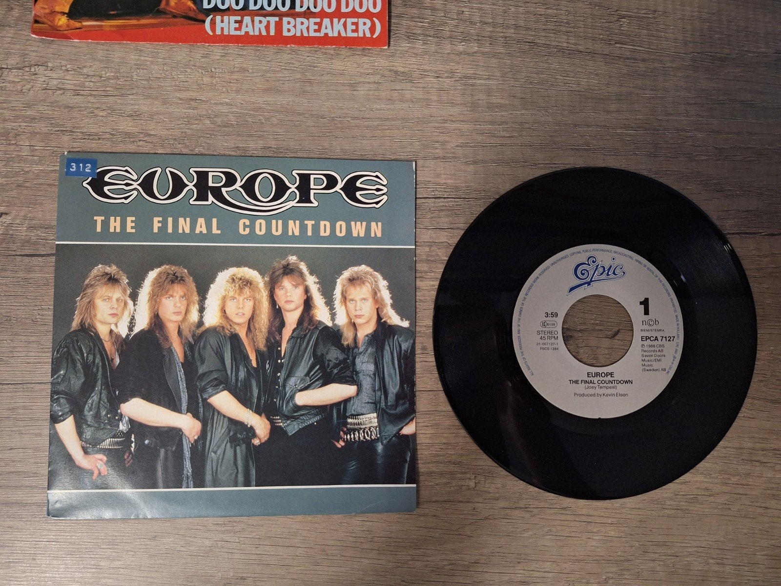 Europe - The Final Countdown 7 inch vinyl single, Gebruikt, 7 inch, Ophalen of Verzenden, EP