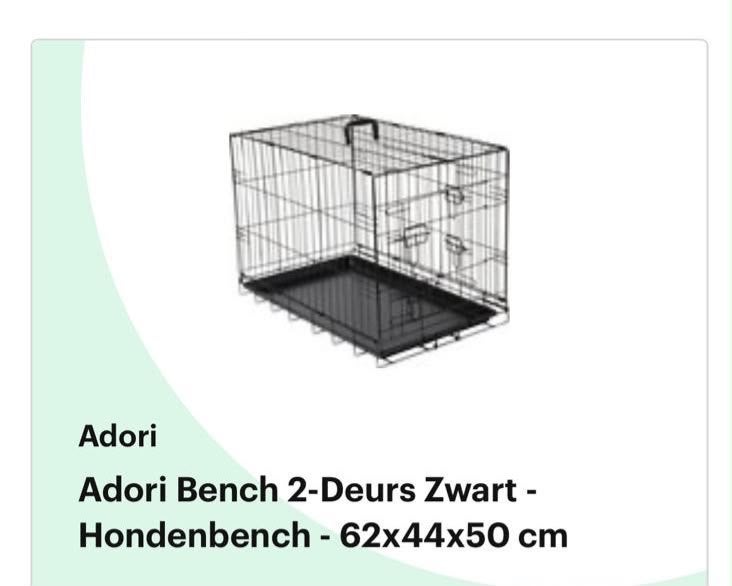 Zwarte Honden bench 62x44x50 cm 2 deurs, Ophalen, Zo goed als nieuw