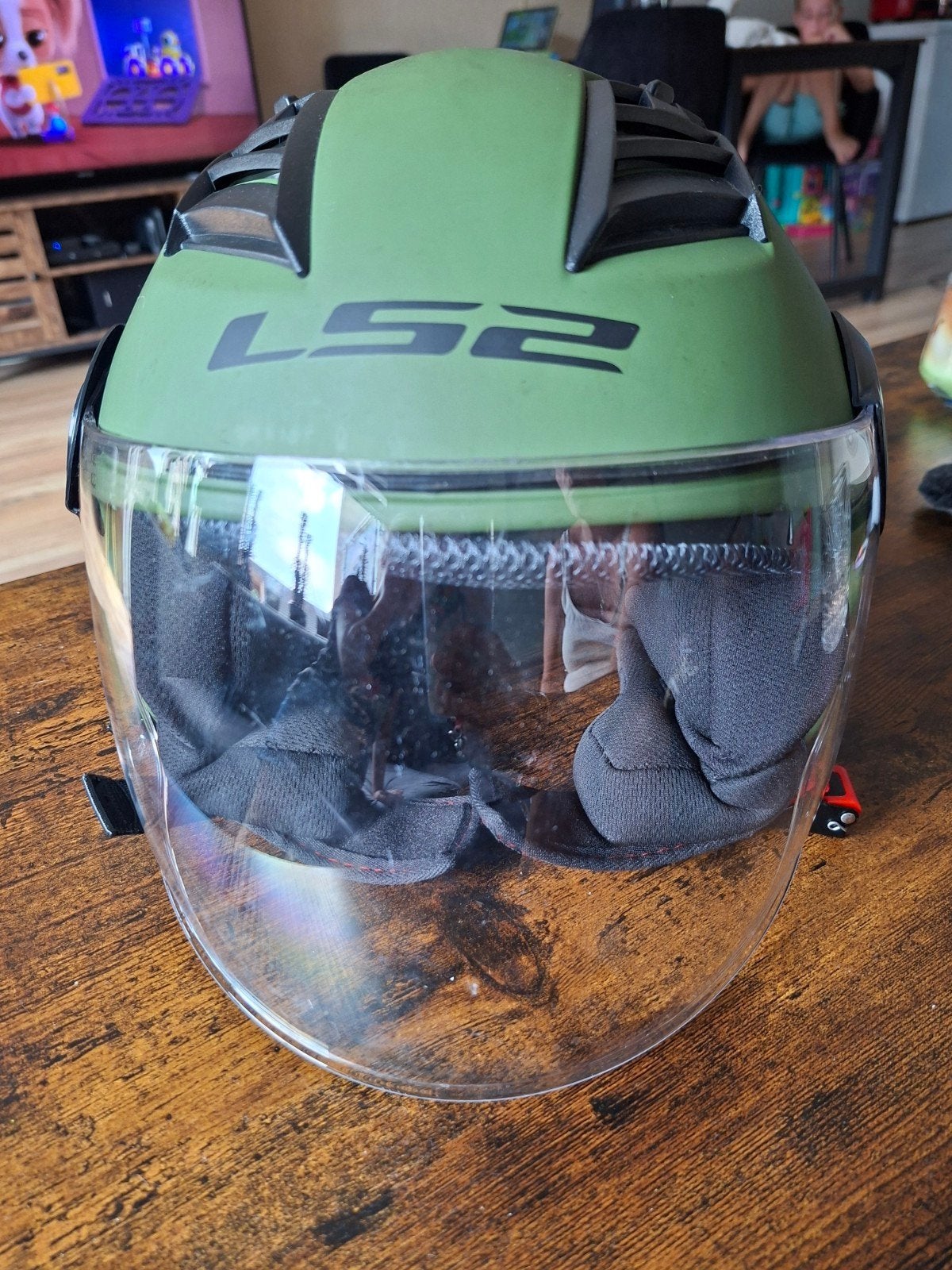 Kinder Scooterhelm LS2 Airflow XS - Groen, Fietsen en Brommers, Brommerhelmen, Ophalen, Zo goed als nieuw, Extra small of kleiner
