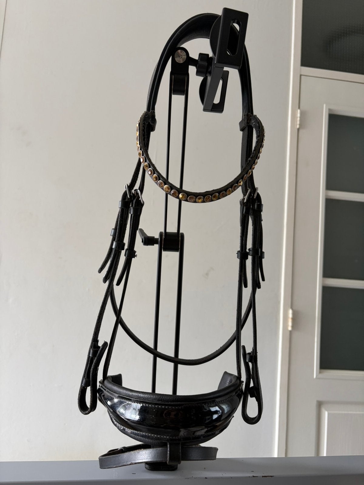 Hoofdstel met lak neusriem, Dieren en Toebehoren, Ophalen of Verzenden, Zo goed als nieuw, Hoofdstel, Full