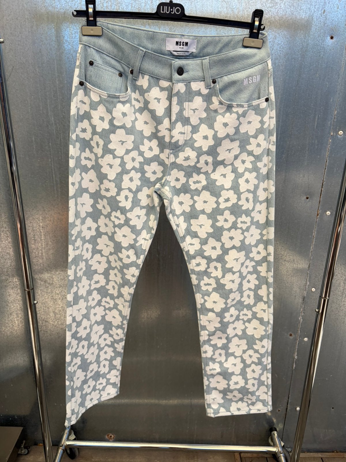 Jeans spijkerbroek flowers msgm it 42 - M, Kleding | Dames, Maat 38/40 (M), Blauw, Ophalen of Verzenden, Zo goed als nieuw