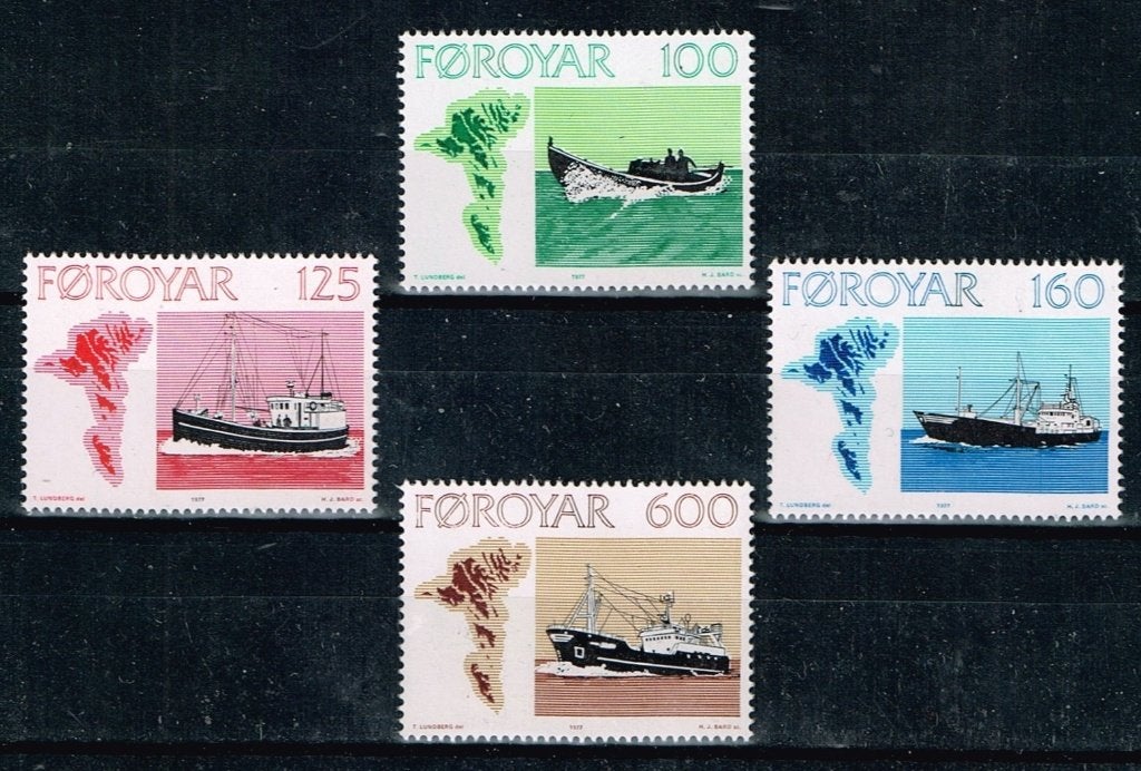 Postzegels van de Faeroer - K 6043 - visserij-boten, Verzenden, Denemarken, Postfris