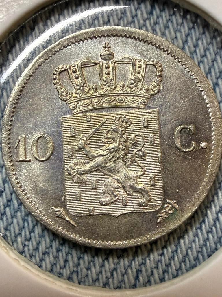 10 cent 1827 Willem I pr/unc, Zilver, Ophalen of Verzenden, 10 cent, Koning Willem I
