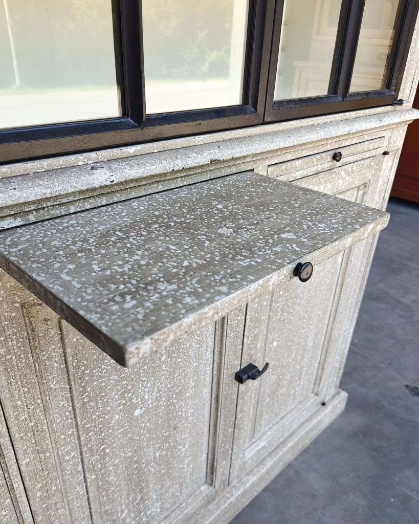 Blikvanger! Zeer mooie hoge vitrinekast | Buffetkast #0346, Huis en Inrichting, Kasten | Buffetkasten, -, 200 cm of meer, -, Metaal