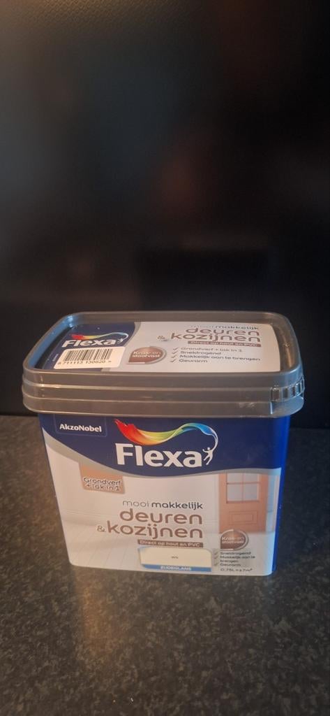 5x Flexa Deuren & Kozijnen Grondverf en Lak 0,75L kleur wit, Ophalen of Verzenden