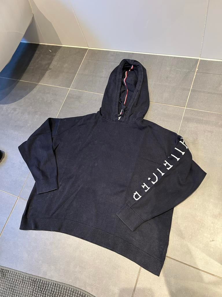 blauwe hoodie tommy hilfiger, Kleding | Dames, Ophalen of Verzenden, Zo goed als nieuw, Maat 38/40 (M), Blauw