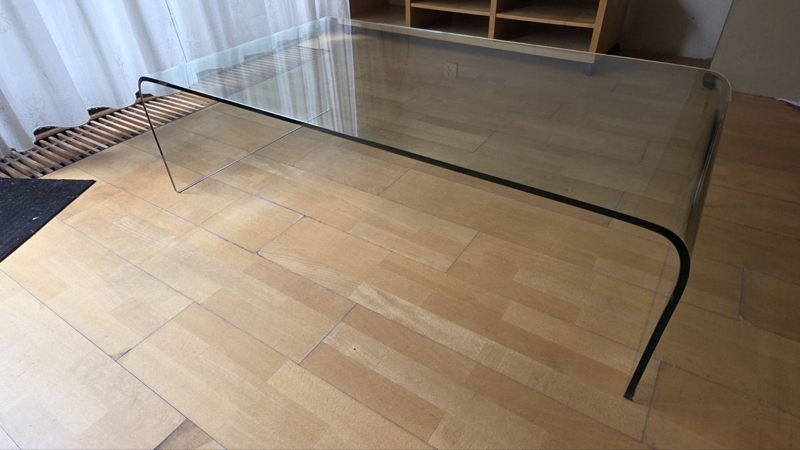 Glazen Salontafel - Fiam Italia Ponte stijl - 130x70x36.5 cm, Ophalen, 100 tot 150 cm, 50 tot 100 cm, Glas