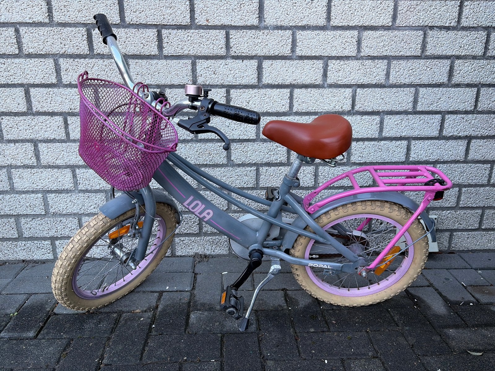 Kinderfiets Lola Popal 16 inch met nieuw zadel, Ophalen, Gebruikt, Velgrem, 16 tot 20 inch