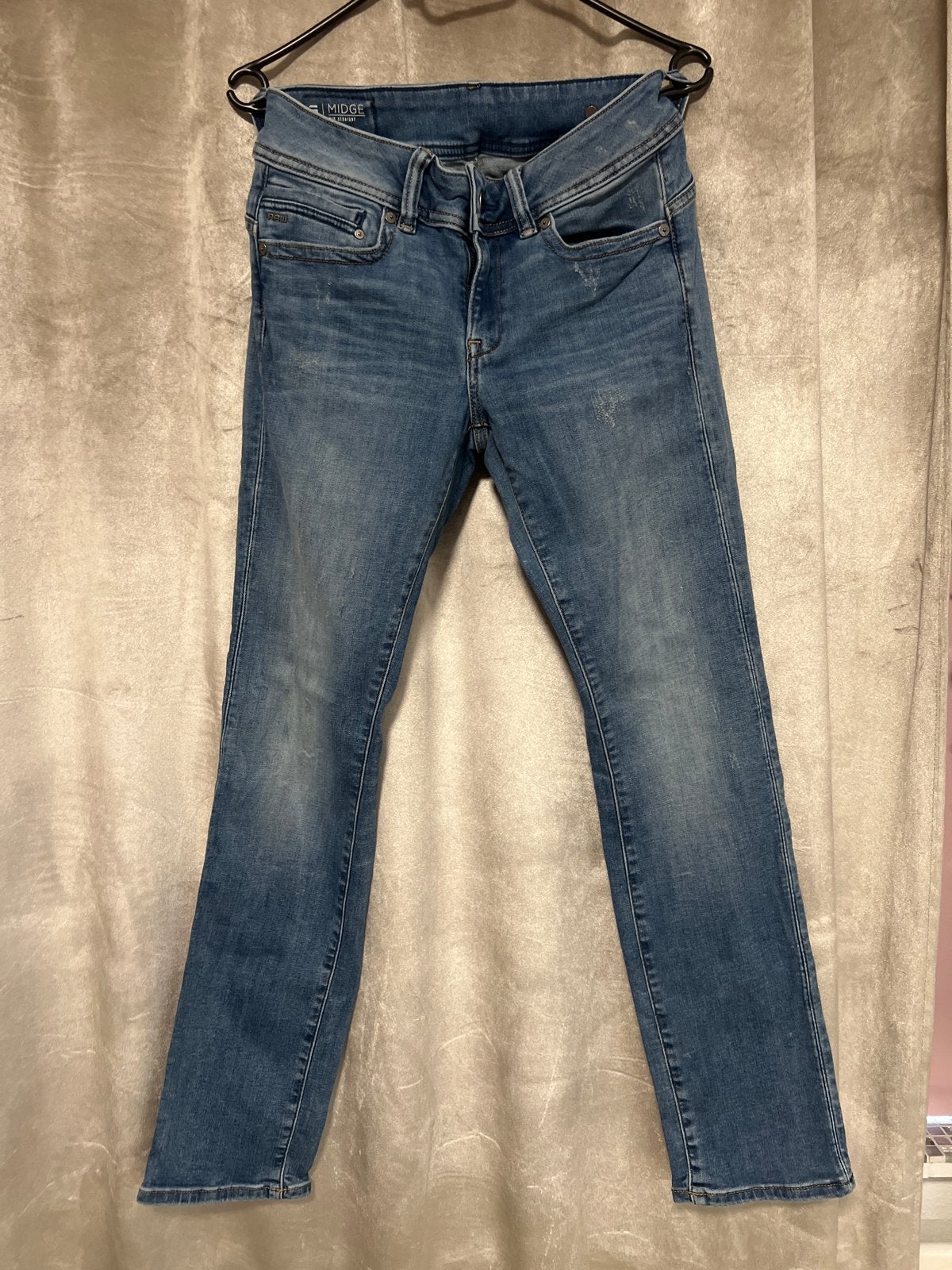 G-Star Raw Midge Mid Straight Jeans W29 L30, Ophalen of Verzenden, Zo goed als nieuw, Blauw, W28 - W29 (confectie 36)