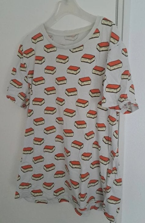 Hema T-shirt XXL met tompouce print, Hema, Wit, Overige maten, Ophalen of Verzenden
