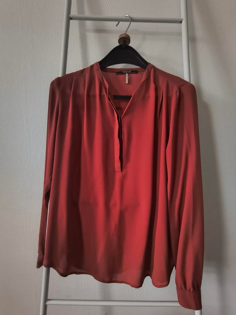 Scotch and soda Maison Scotch terracotta blouse M, Maat 38/40 (M), Bruin, Scotch & Soda, Ophalen of Verzenden