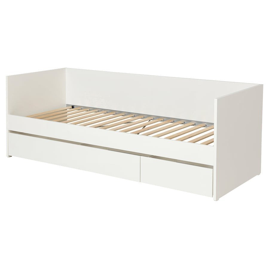 IKEA Hemnes bedbank, wit, inclusief lattenbodem, Ophalen, Gebruikt, Eenpersoons, Wit