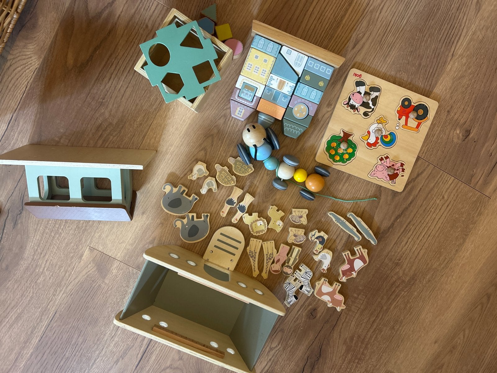 Grote set houten kinderspeelgoed: Noah's Ark, puzzels, etc., Ophalen, Gebruikt, Overige typen