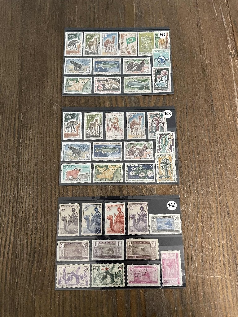 oude postzegels Mauritanie 3 kaarten postfris, Verzenden, Overige landen, Postfris