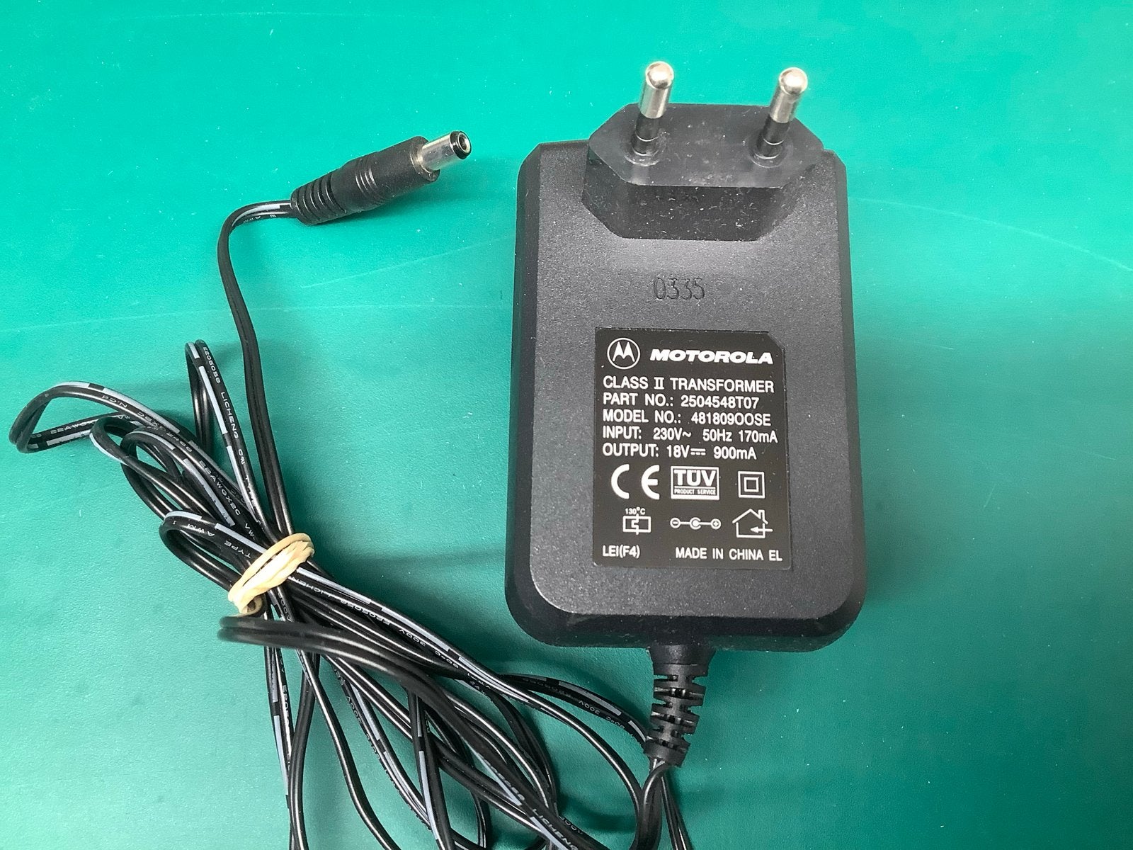 Motorola Klasse II Transformator 18V 900mA, Ophalen of Verzenden, Gebruikt
