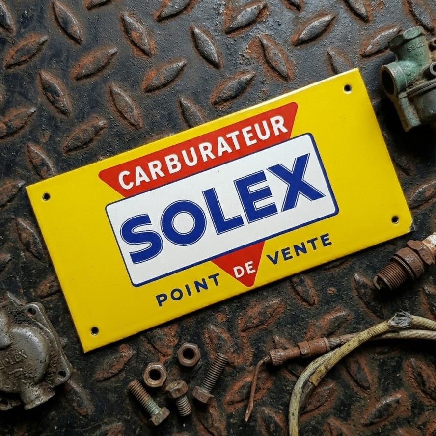 Frans Emaille Schild SOLEX Bromfiets Reclamebord Vintage Oud, Verzenden, Gebruikt, Reclamebord