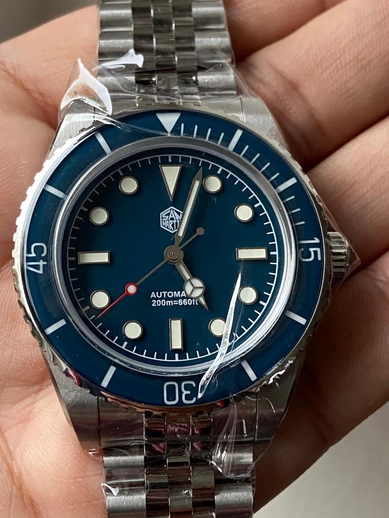 San Martin SN0133-G Diver Watch, Staal, Polshorloge, Ophalen of Verzenden, Zo goed als nieuw