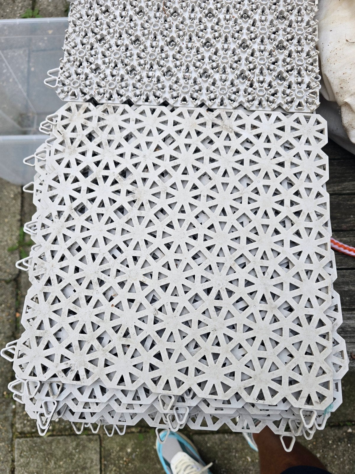 50 stuks kunststof tegels voor buiten, Kunststof, Gebruikt, Overige typen, Ophalen of Verzenden